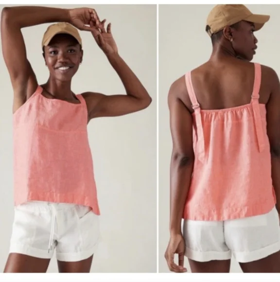 Athleta Voyager Linen Tank Top Sunset Glow XL - Picture 6 of 6